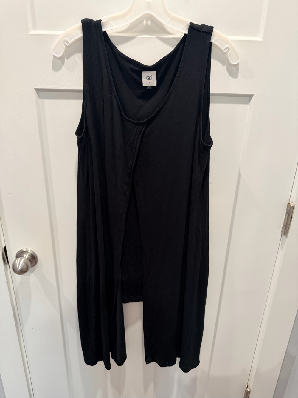 Cabi Black Draped Layered Sleeveless Dress Medium
